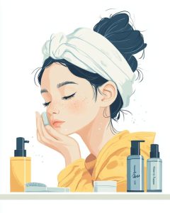 tell us about your skin care routine #beautytime #skincare #clearskin #beautyblog #beautytime #aiworld #aicharacterdesign #aicharacter #aigenerated