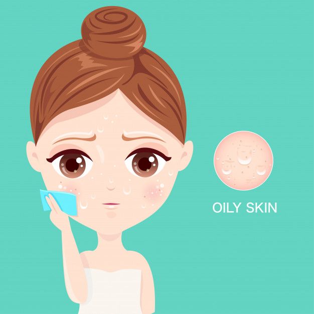 viso pelle grassa vettore premium